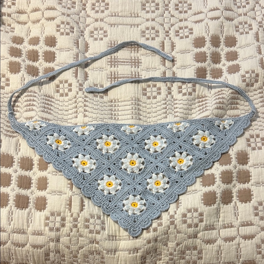 Crochet Floral Bandana